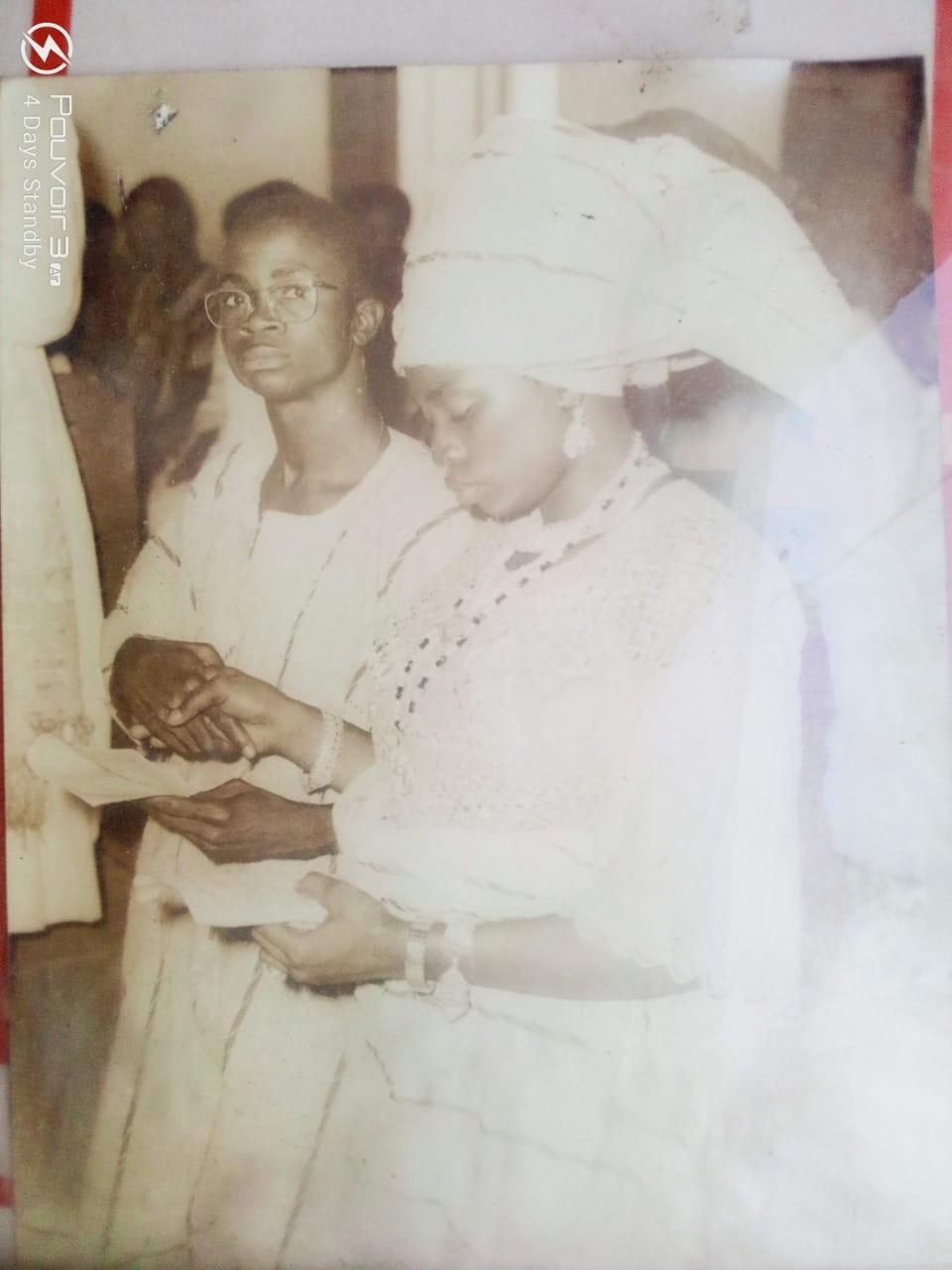 Prophet David Olusegun Emilolorun and his bride on their wedding day in 1972